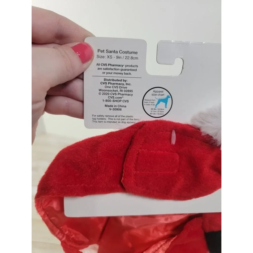 Pet Central Santa Suit Christmas‎ Holiday Dog Costume Red White XS 9